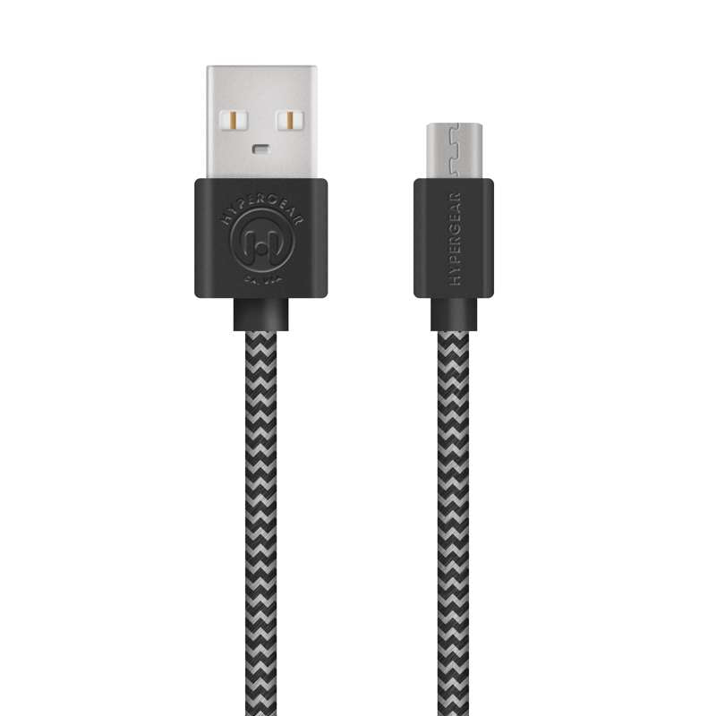 #Hypergear Micro USB ladekabel Ekstra stærk 120cm Black