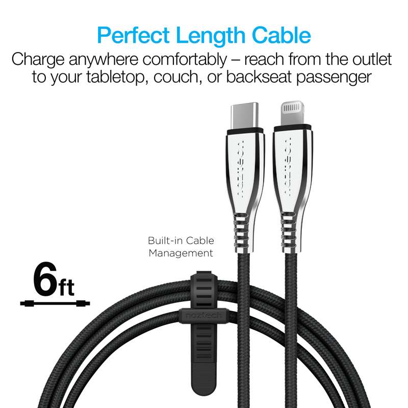 #Naztech TITANIUM USB-C to Lightning Charging Cable 180cm