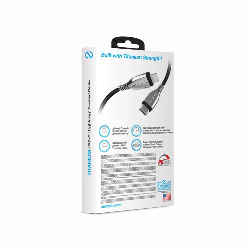 #Naztech TITANIUM USB-C to Lightning Charging Cable 180cm