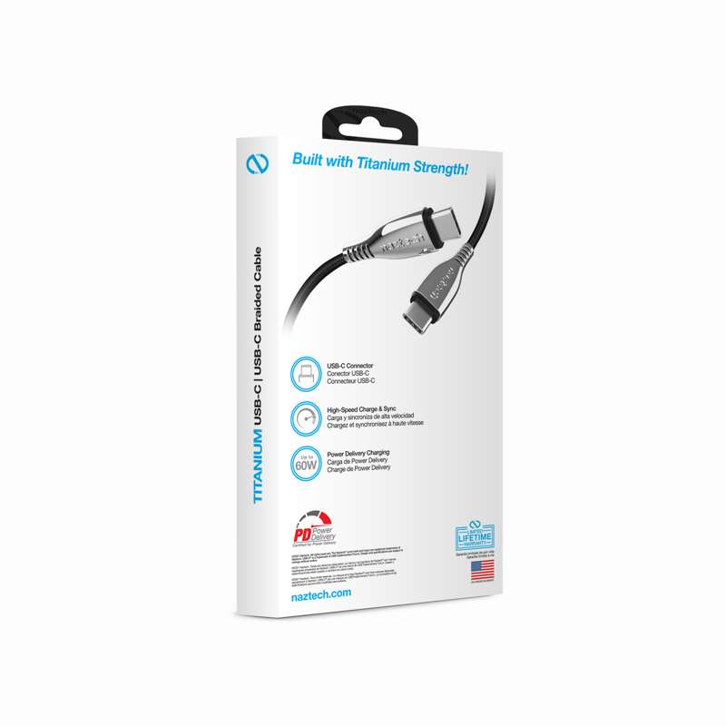 #Naztech TITANIUM USB-C to USB-C Charging Cable 180cm