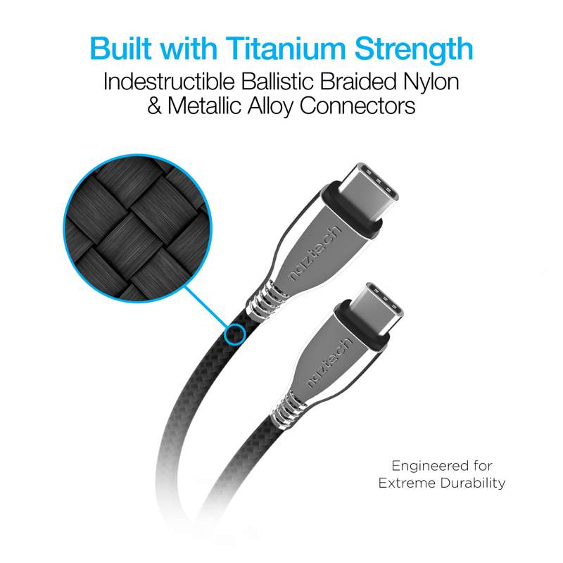 #Naztech TITANIUM USB-C to USB-C Charging Cable 180cm