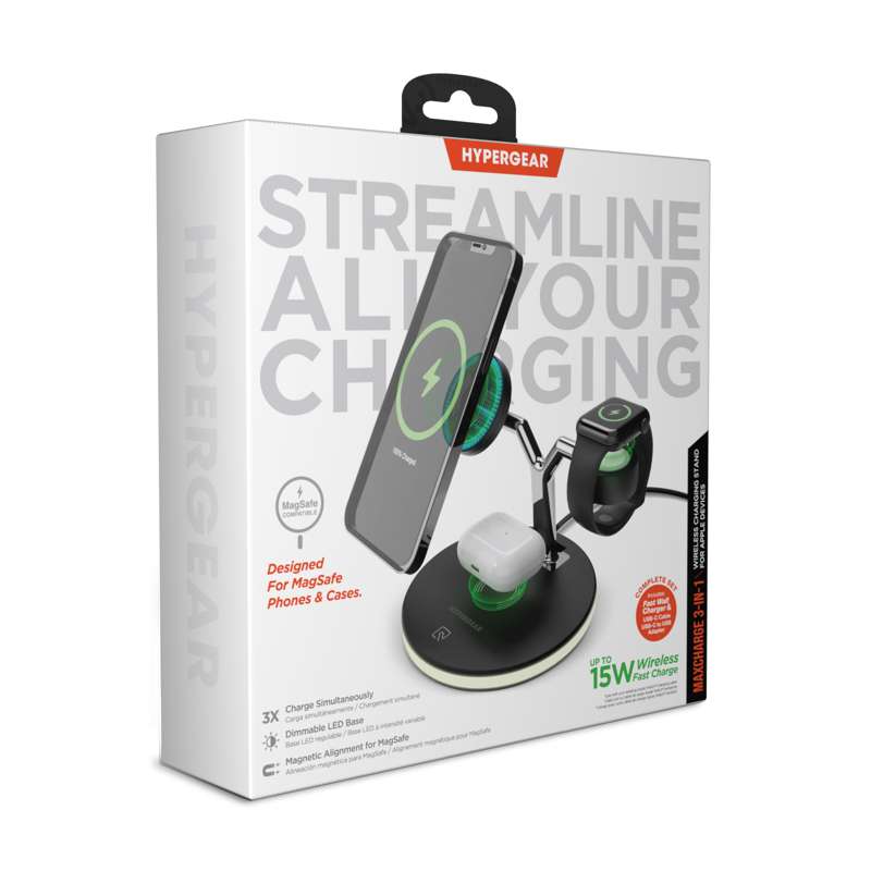 #HyperGear MaxCharge 3-i-1 trådløs ladestation
