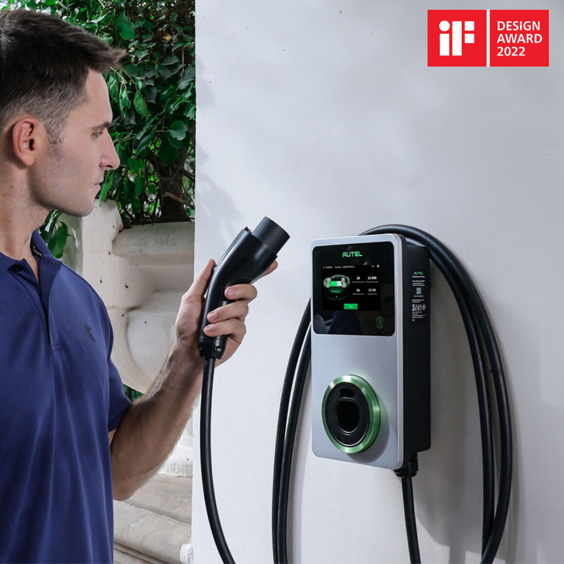 Autel Maxicharger 22kW LCD, MID, 4G 3F/32A med kabel - Mørkegrå