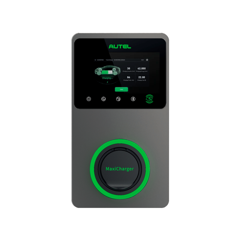 Autel Maxicharger 22kW LCD, MID, 4G 3F/32A sokkel - Mørkegrå