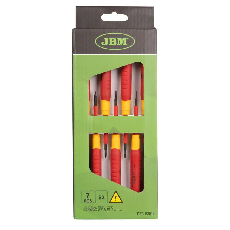 JBM 7 stk skruetrækkere isoleret