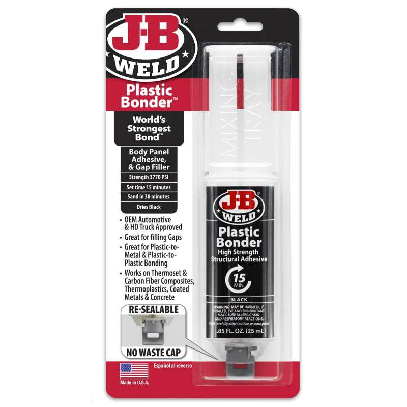 JB Weld PLASTIC BONDER - 10 MINUTE høj styrke epoxy - sort