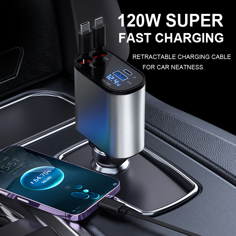 Zmartgear 12V oplader med udtrækkelige kabler