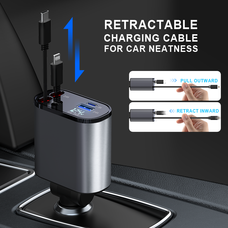 Zmartgear 12V oplader med udtrækkelige kabler