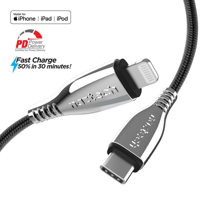 #Naztech TITANIUM USB-C to Lightning Charging Cable 180cm