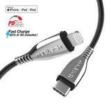 #Naztech TITANIUM USB-C to Lightning Charging Cable 180cm