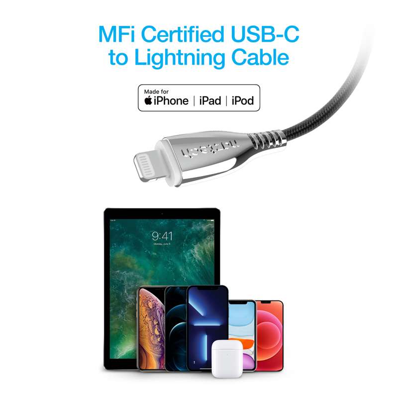 #Naztech TITANIUM USB-C to Lightning Charging Cable 180cm