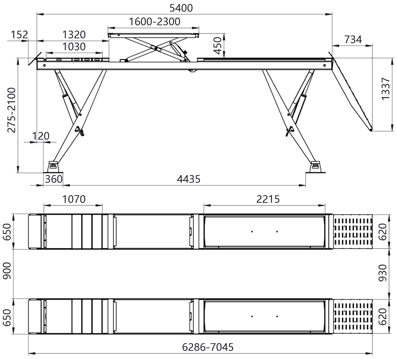 CEPELO Sporingslift 5,5 ton W-type