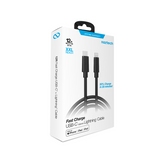 #Naztech Ladekabel USB-C - Lightning 3,6 m, Sort