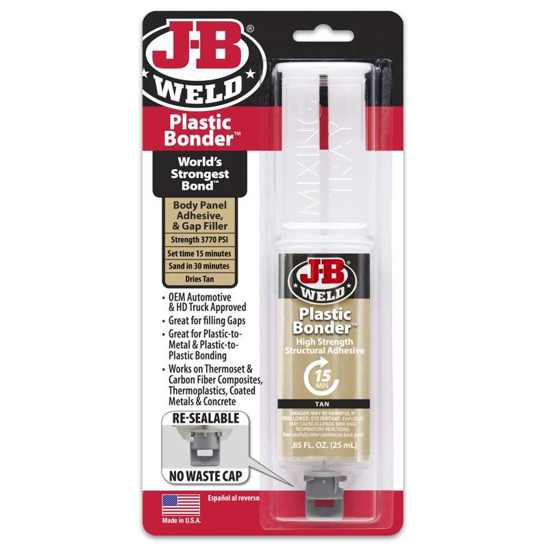 JB Weld PLASTIC BONDER - 10 MINUTE høj styrke epoxy - beige