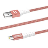 #Naztech MFI Lightning USB ladekabel Ekstra stærk 120cm Rose Gold