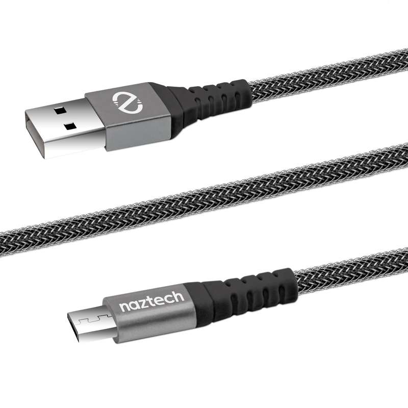 #Naztech Micro USB ladekabel Ekstra stærk 120cm Black